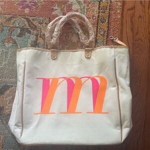 M monogram white tote/travel bag still wrapped